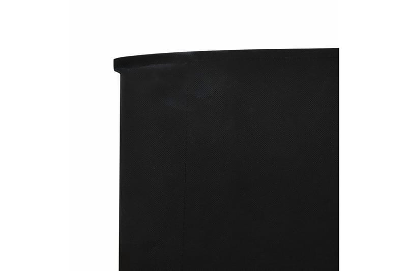 Vindskjerm 6 paneler stoff 800x80 cm svart - Svart - Skjerm - Sikkerhet & vindubeskyttelse veranda - Avskjerming & vindskjerm