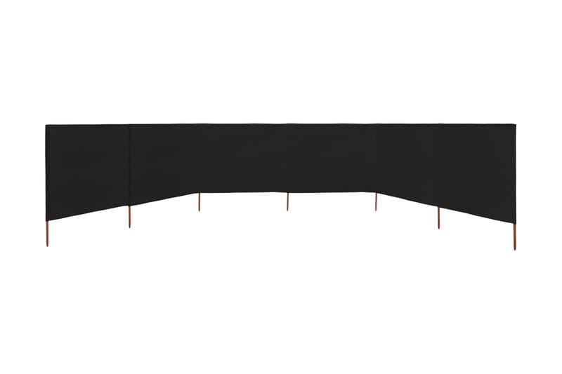 Vindskjerm 6 paneler stoff 800x160 cm svart - Svart - Sikkerhet & vindubeskyttelse veranda - Avskjerming & vindskjerm - Skjerm