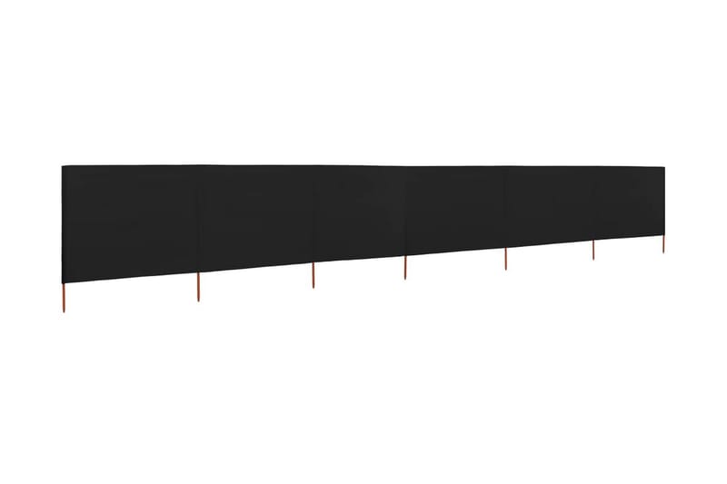 Vindskjerm 6 paneler stoff 800x160 cm svart - Svart - Hagemøbler - Solbeskyttelse - Avskjerming & vindskjerm