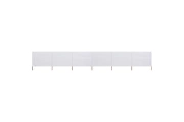 Vindskjerm 6 paneler stoff 800x80 cm hvit - Hagemøbler - Solbeskyttelse - Avskjerming & vindskjerm
