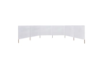 Vindskjerm 6 paneler stoff 800x80 cm hvit - Hagemøbler - Solbeskyttelse - Avskjerming & vindskjerm