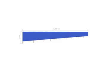 Vindskjerm 9 paneler stoff 1200x120 cm asurblå - Blå - Hagemøbler - Solbeskyttelse - Avskjerming & vindskjerm