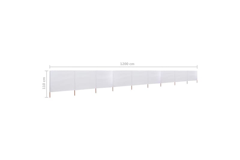 Vindskjerm 9 paneler stoff 1200x80 cm sandhvit - Hvit - Sikkerhet & vindubeskyttelse veranda - Avskjerming & vindskjerm - Skjerm