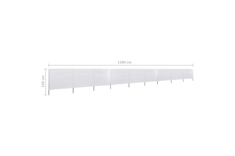 Vindskjerm 9 paneler stoff 1200x120 cm sandhvit - Hvit - Hagemøbler - Solbeskyttelse - Avskjerming & vindskjerm