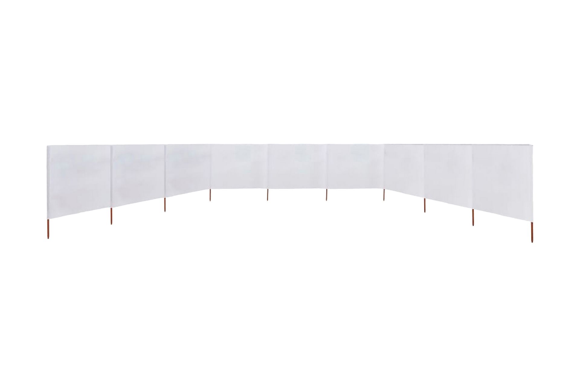 Vindskjerm 9 paneler stoff 1200x160 cm sandhvit - Hvit - Hagemøbler - Solbeskyttelse - Avskjerming & vindskjerm