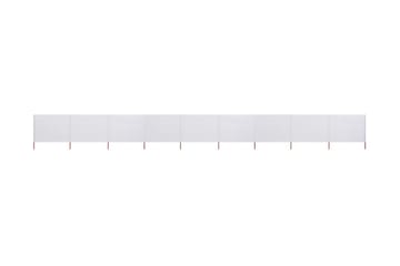 Vindskjerm 9 paneler stoff 1200x160 cm sandhvit - Hvit - Hagemøbler - Solbeskyttelse - Avskjerming & vindskjerm