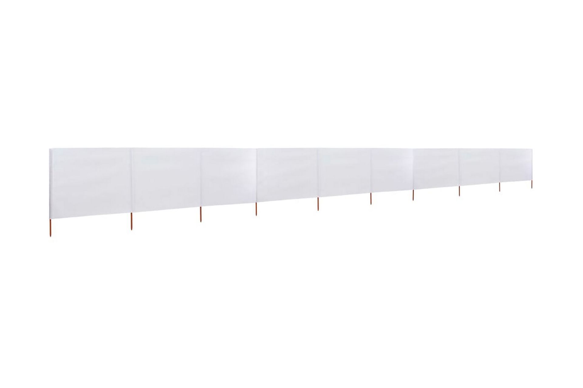 Vindskjerm 9 paneler stoff 1200x160 cm sandhvit - Hvit - Hagemøbler - Solbeskyttelse - Avskjerming & vindskjerm