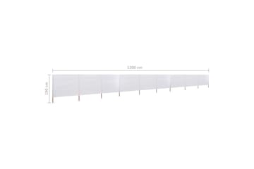 Vindskjerm 9 paneler stoff 1200x160 cm sandhvit - Hvit - Hagemøbler - Solbeskyttelse - Avskjerming & vindskjerm