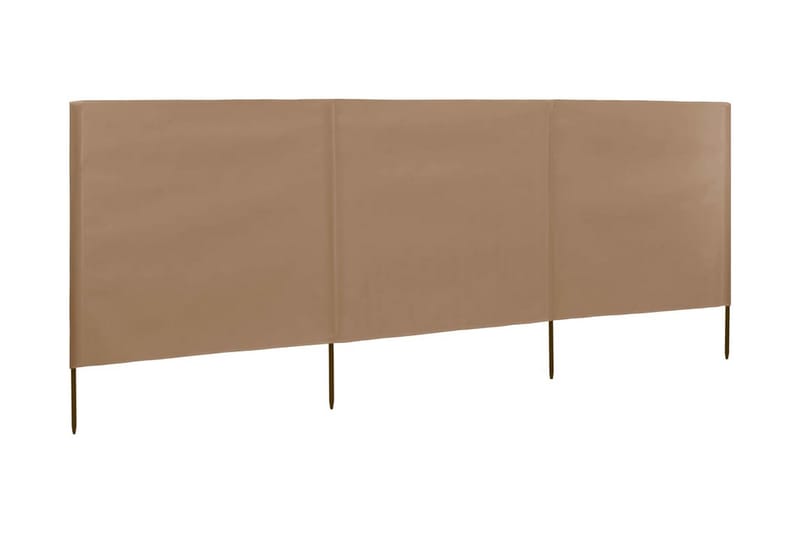 Vindskjermer 3 paneler stoff 400x120 cm gråbrun - Hagemøbler - Solbeskyttelse - Avskjerming & vindskjerm