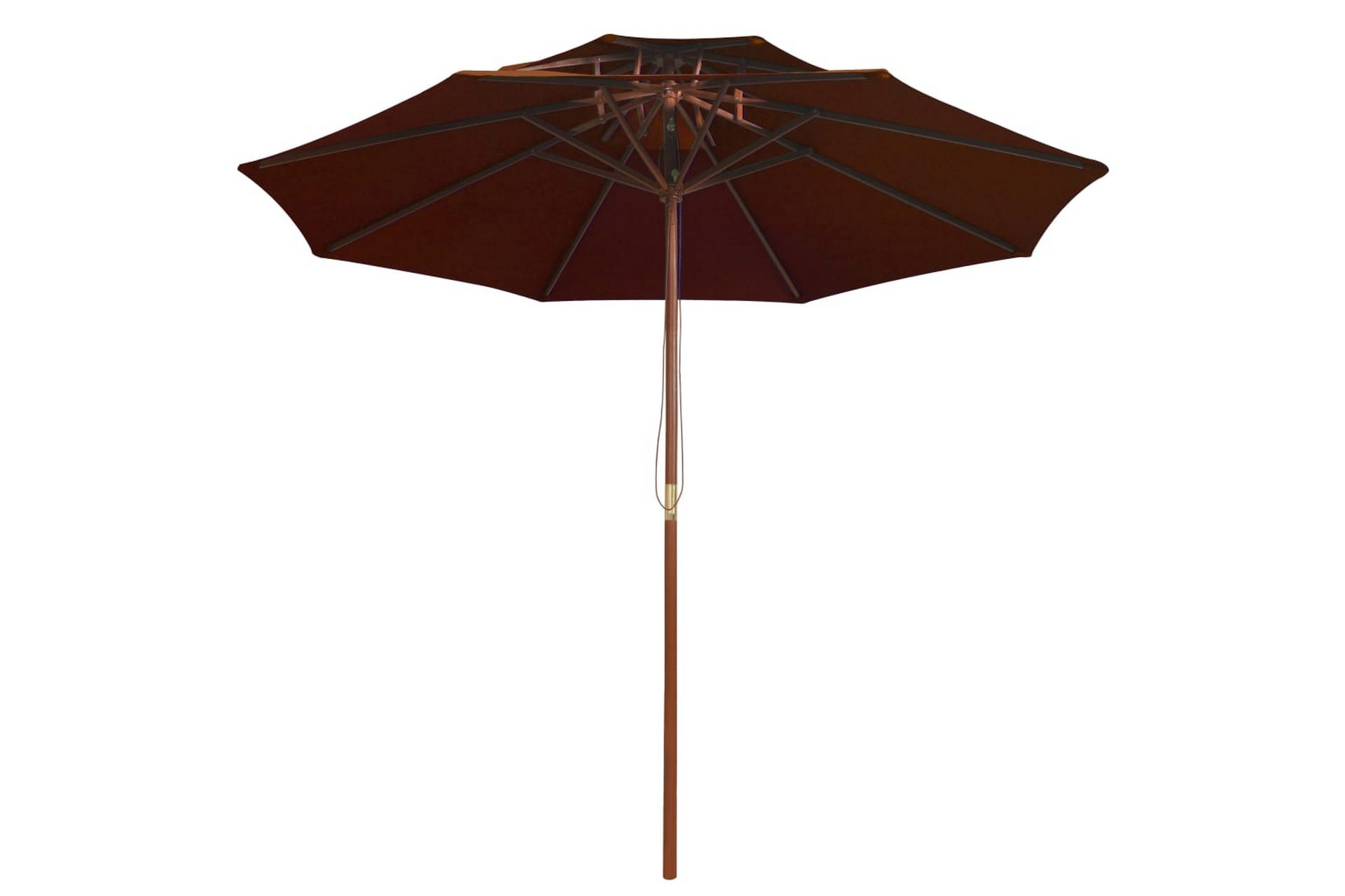 Dobbel parasoll med trestang 270 cm terrakotta - Brun - Hagemøbler - Solbeskyttelse - Parasoller