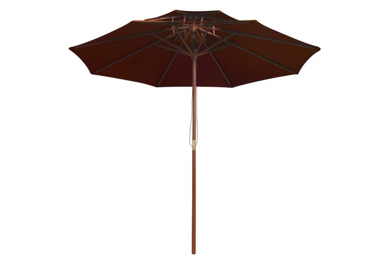 Dobbel parasoll med trestang 270 cm terrakotta - Brun - Parasoller