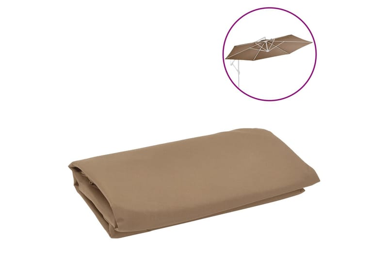 Erstatningsstoff for hengeparasoll gråbrun 350 cm - Hagemøbler - Solbeskyttelse - Parasoller