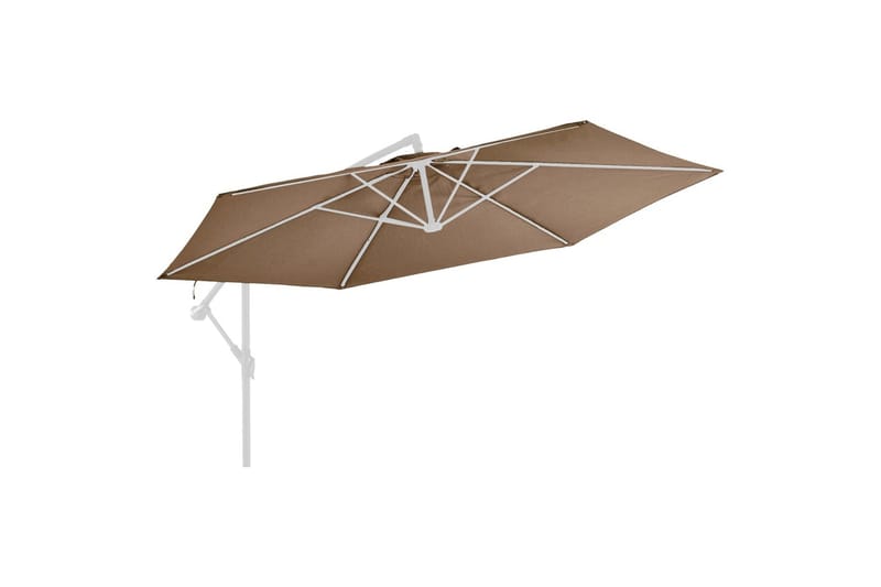 Erstatningsstoff for hengeparasoll gråbrun 350 cm - Hagemøbler - Solbeskyttelse - Parasoller