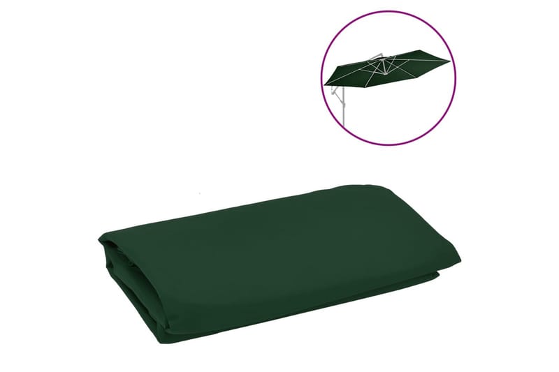 Erstatningsstoff for hengeparasoll grønn 350 cm - Hagemøbler - Solbeskyttelse - Parasoller