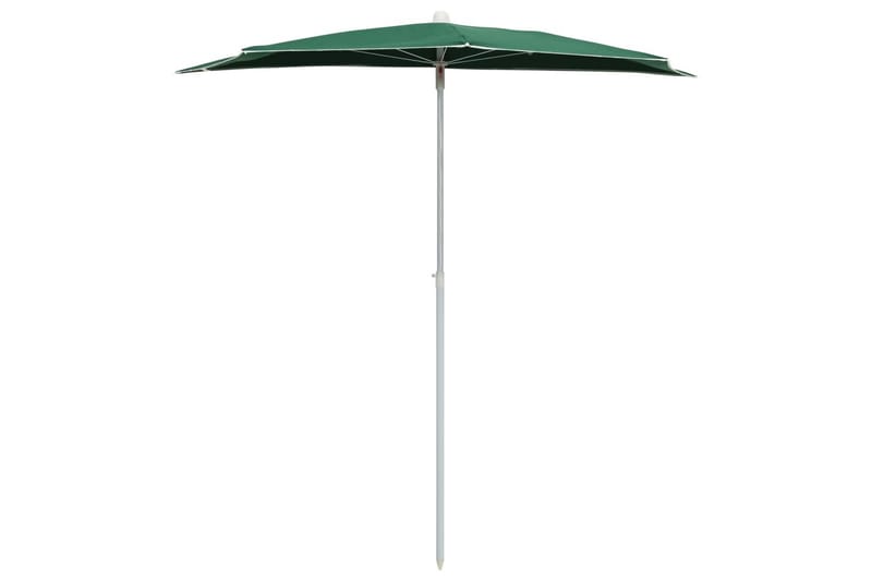 Halvrund parasoll med stang 180x90 cm grønn - grønn - Parasoller