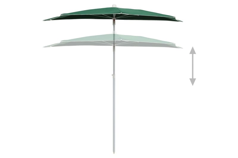 Halvrund parasoll med stang 180x90 cm grønn - grønn - Hagemøbler - Solbeskyttelse - Parasoller