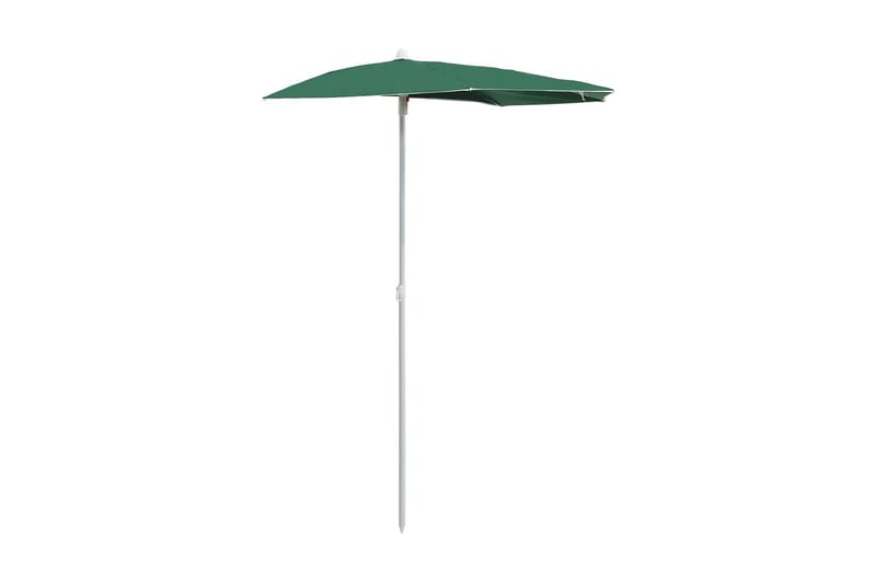 Halvrund parasoll med stang 180x90 cm grønn - grønn - Hagemøbler - Solbeskyttelse - Parasoller