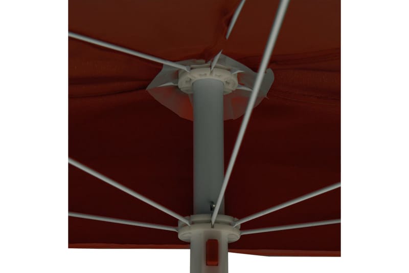 Halvrund parasoll med stang 180x90 cm terrakotta - Oransj - Parasoller
