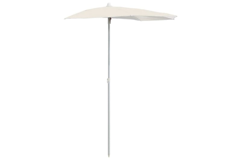 Halvrund parasoll med stang 180x90 cm sand - Krem - Parasoller