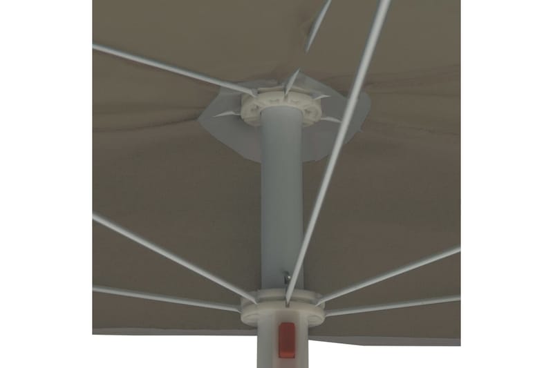 Halvrund parasoll med stang 180x90 cm sand - Krem - Parasoller