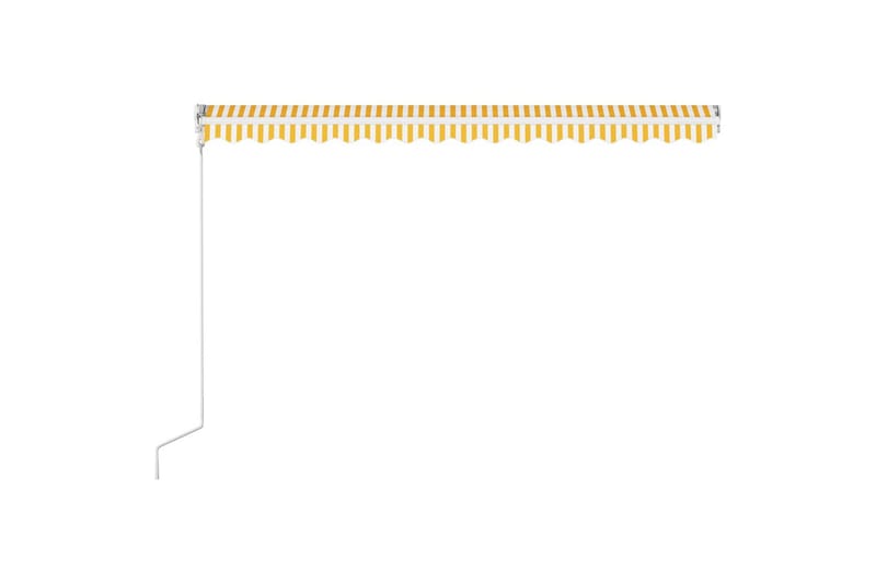Automatisk inntrekkbar markise 400x300 cm gul og hvit - Balkongmarkise - Markiser - Terrassemarkise