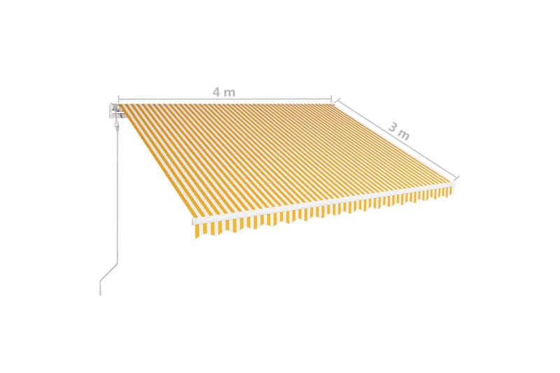 Automatisk inntrekkbar markise 400x300 cm gul og hvit - Balkongmarkise - Markiser - Terrassemarkise