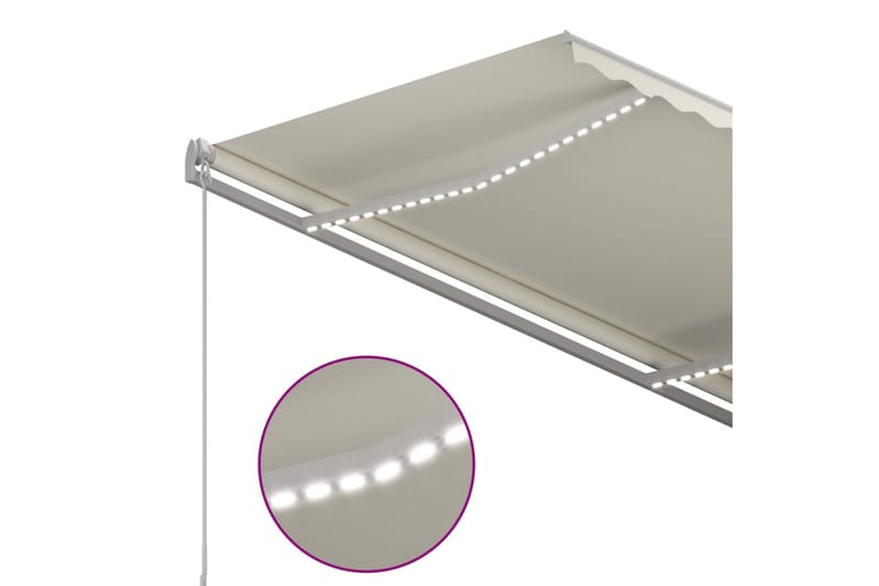 Automatisk markise med LED og vindsensor 3,5x2,5 cm kremhvit - Krem - Balkongmarkise - Markiser - Terrassemarkise