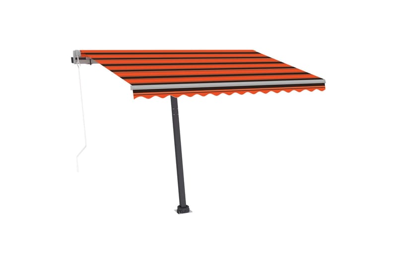 Automatisk markise med LED og vindsensor 300x250cm oransje/b - Oransj - Hagemøbler - Solbeskyttelse - Markiser - Balkongmarkise