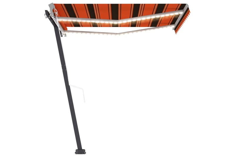 Automatisk markise med LED og vindsensor 300x250cm oransje/b - Oransj - Hagemøbler - Solbeskyttelse - Markiser - Balkongmarkise