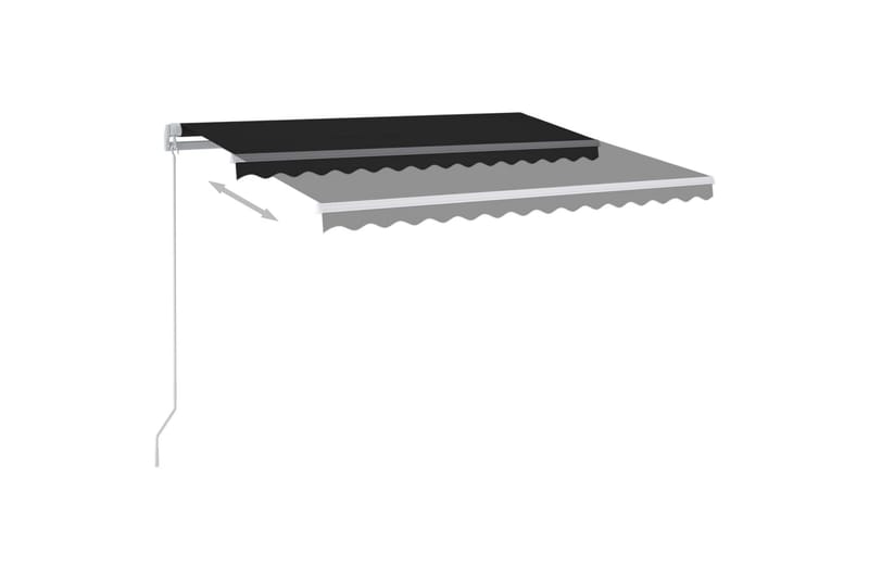 Automatisk markise med LED og vindsensor 350x250 cm antrasit - Antrasittgrå - Hagemøbler - Solbeskyttelse - Markiser - Balkongmarkise