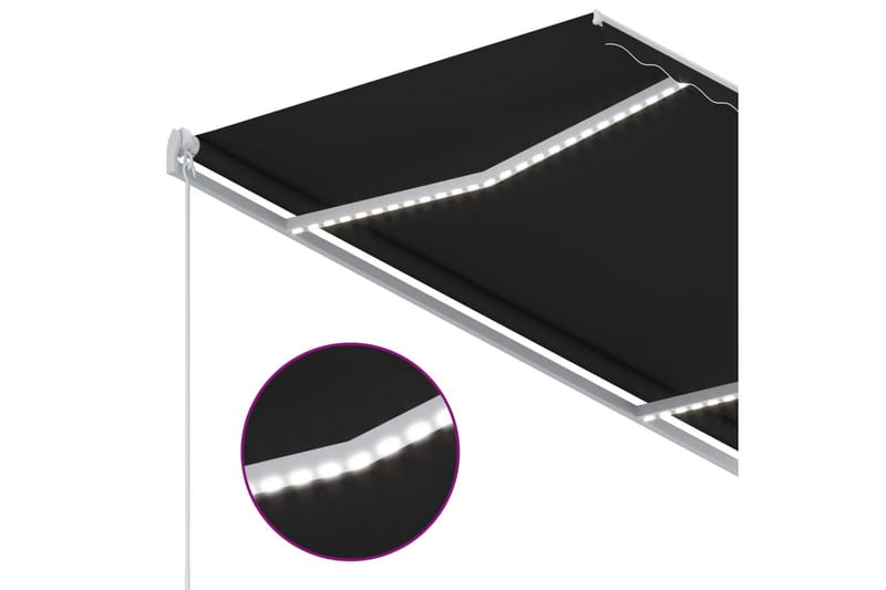 Automatisk markise med LED og vindsensor 350x250 cm antrasit - Antrasittgrå - Hagemøbler - Solbeskyttelse - Markiser - Balkongmarkise