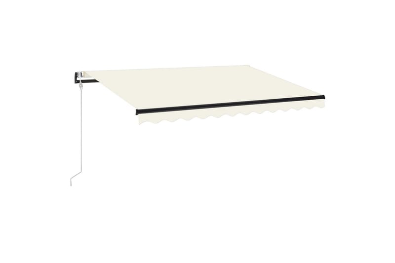 Automatisk markise med LED og vindsensor 350x250 cm kremhvit - Krem - Hagemøbler - Solbeskyttelse - Markiser - Balkongmarkise