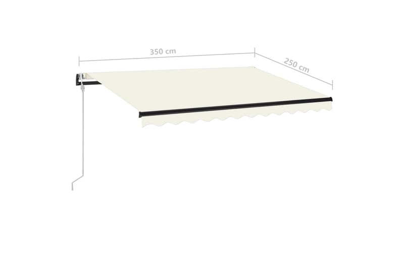Automatisk markise med LED og vindsensor 350x250 cm kremhvit - Krem - Hagemøbler - Solbeskyttelse - Markiser - Balkongmarkise