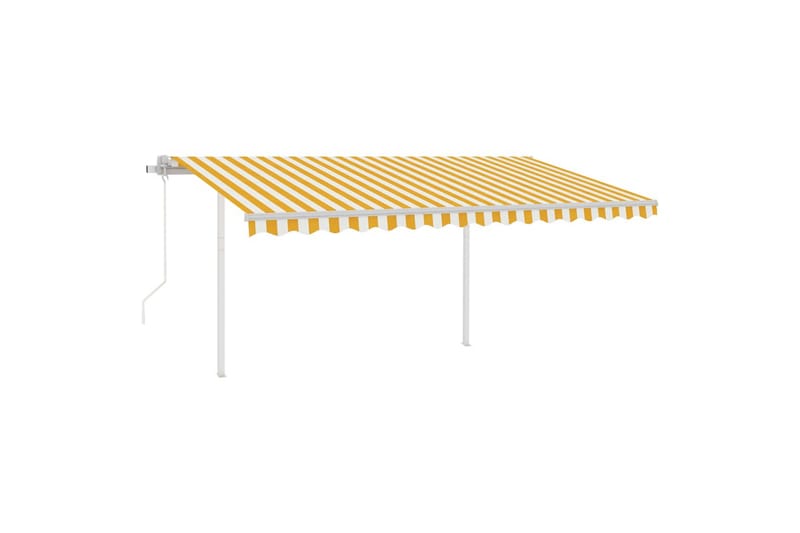 Automatisk markise med vindsensor og LED 4,5x3,5 m cm - Gul - Hagemøbler - Solbeskyttelse - Markiser - Balkongmarkise