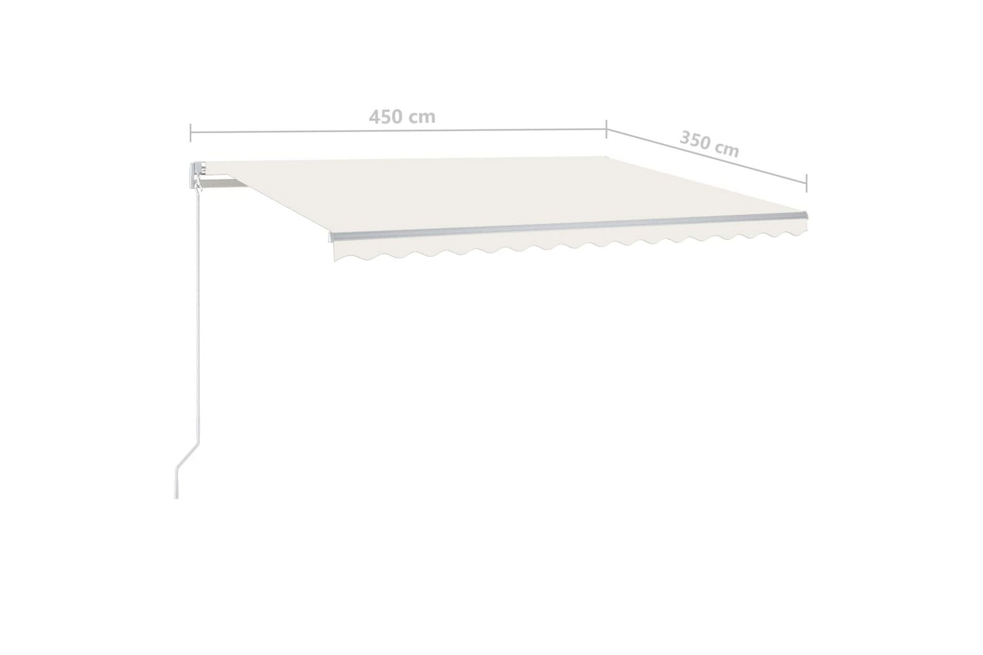 Automatisk markise med vindsensor og LED 4,5x3,5 m - Krem - Hagemøbler - Solbeskyttelse - Markiser - Balkongmarkise