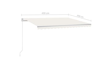 Automatisk markise med vindsensor og LED 4,5x3,5 m - Krem - Hagemøbler - Solbeskyttelse - Markiser - Balkongmarkise