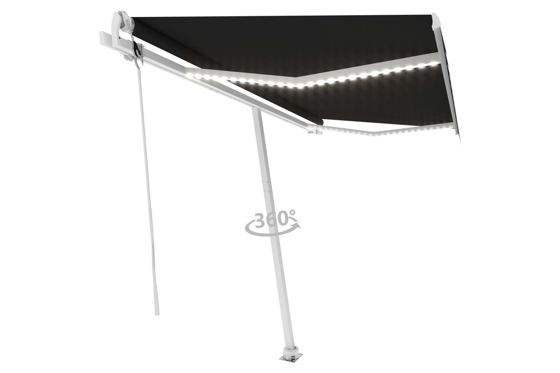 Automatisk markise med vindsensor og LED 400x300 cm - Antrasittgrå - Hagemøbler - Solbeskyttelse - Markiser - Balkongmarkise