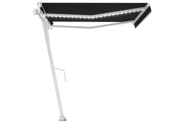 Automatisk markise med vindsensor og LED 400x300 cm - Antrasittgrå - Hagemøbler - Solbeskyttelse - Markiser - Balkongmarkise
