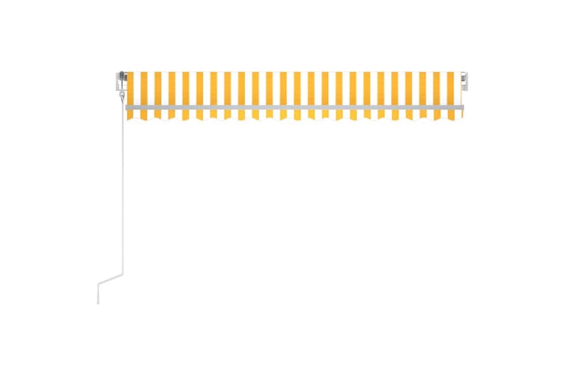 Automatisk markise med vindsensor og LED 400x300 cm gul/hvit - Gul - Hagemøbler - Solbeskyttelse - Markiser - Balkongmarkise