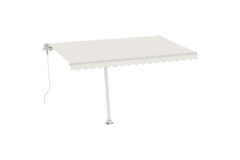 Automatisk markise med vindsensor og LED 400x300 cm kremhvit - Krem - Hagemøbler - Solbeskyttelse - Markiser - Balkongmarkise