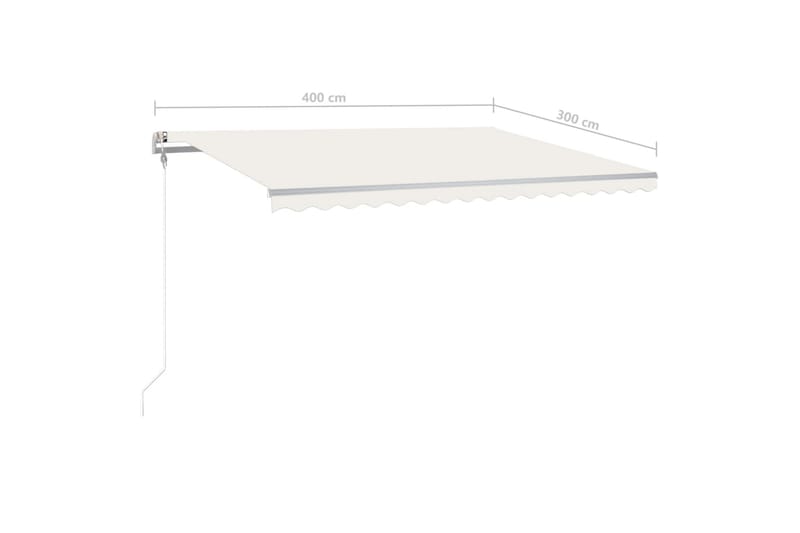 Automatisk markise med vindsensor og LED 400x300 cm kremhvit - Krem - Hagemøbler - Solbeskyttelse - Markiser - Balkongmarkise