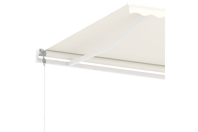 Automatisk markise med vindsensor og LED 400x300 cm kremhvit - Krem - Hagemøbler - Solbeskyttelse - Markiser - Balkongmarkise