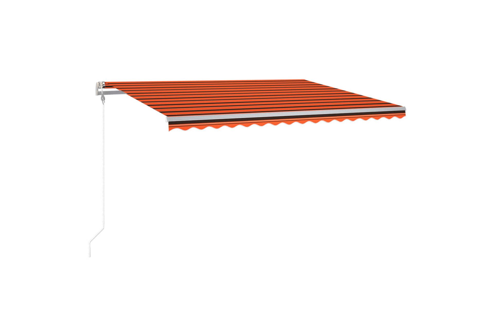 Automatisk markise med vindsensor og LED 400x300cm - Oransj - Hagemøbler - Solbeskyttelse - Markiser - Balkongmarkise