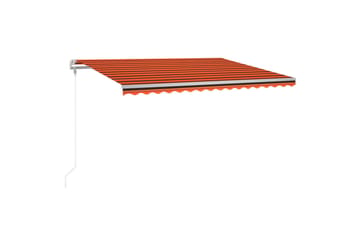 Automatisk markise med vindsensor og LED 400x300cm - Oransj - Hagemøbler - Solbeskyttelse - Markiser - Balkongmarkise