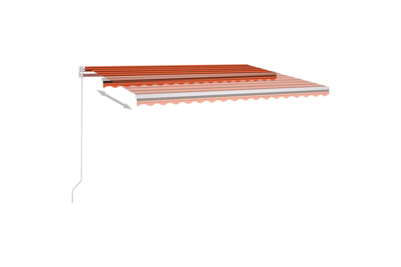 Automatisk markise med vindsensor og LED 400x300cm oransje/b - Oransj - Hagemøbler - Solbeskyttelse - Markiser - Balkongmarkise