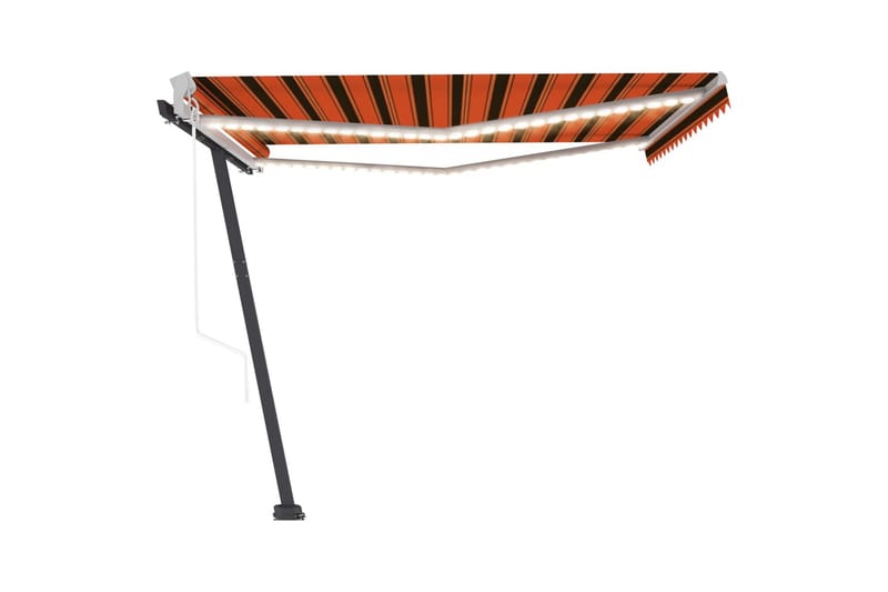 Automatisk markise med vindsensor og LED 400x300cm oransje/b - Oransj - Hagemøbler - Solbeskyttelse - Markiser - Balkongmarkise