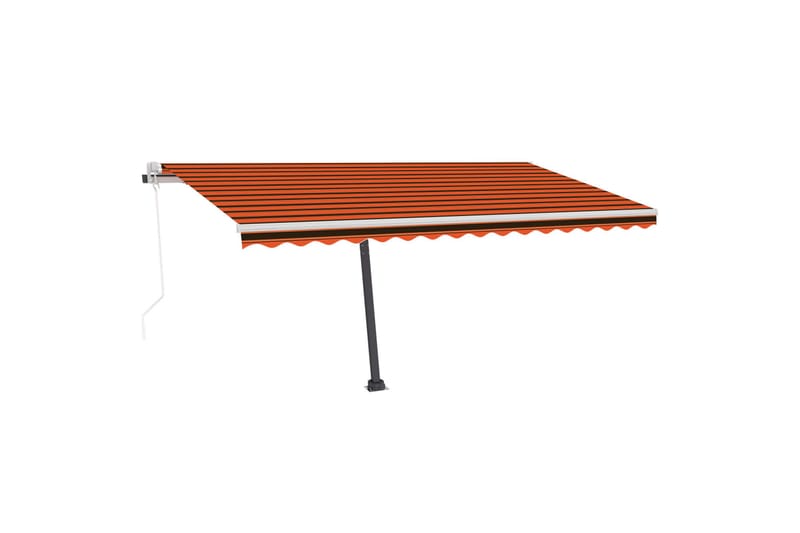 Automatisk markise med vindsensor og LED 400x300cm oransje/b - Oransj - Hagemøbler - Solbeskyttelse - Markiser - Balkongmarkise