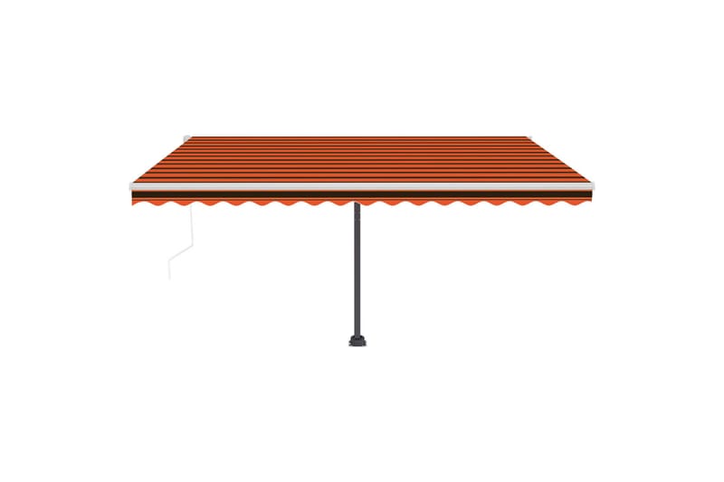 Automatisk markise med vindsensor og LED 400x300cm oransje/b - Oransj - Hagemøbler - Solbeskyttelse - Markiser - Balkongmarkise