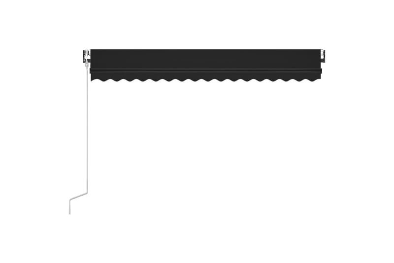 Automatisk markise med vindsensor og LED 400x350 cm antrasit - Antrasittgrå - Balkongmarkise - Markiser - Terrassemarkise
