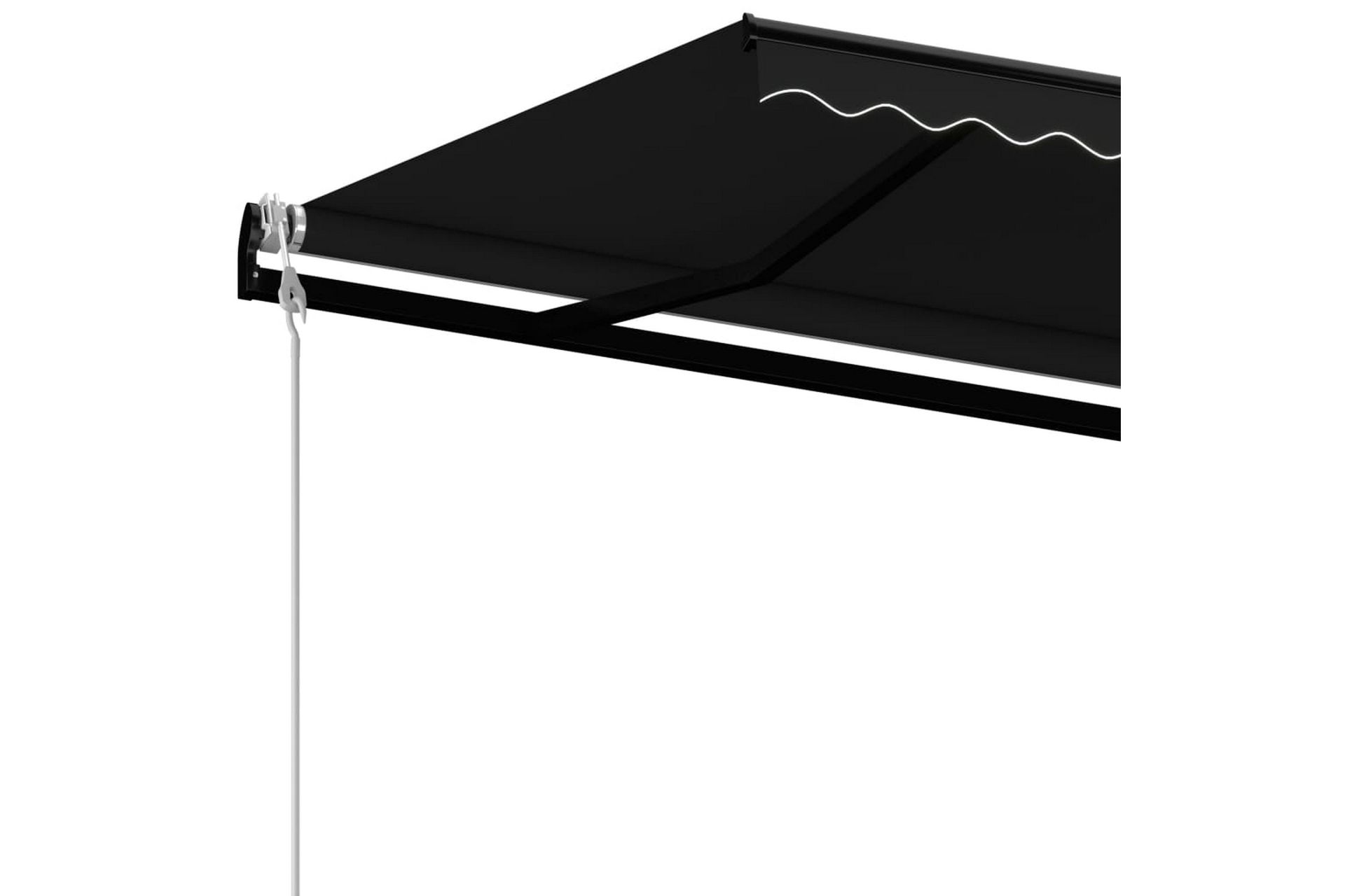 Automatisk markise med vindsensor og LED 400x350 cm antrasit - Antrasittgrå - Hagemøbler - Solbeskyttelse - Markiser - Balkongmarkise
